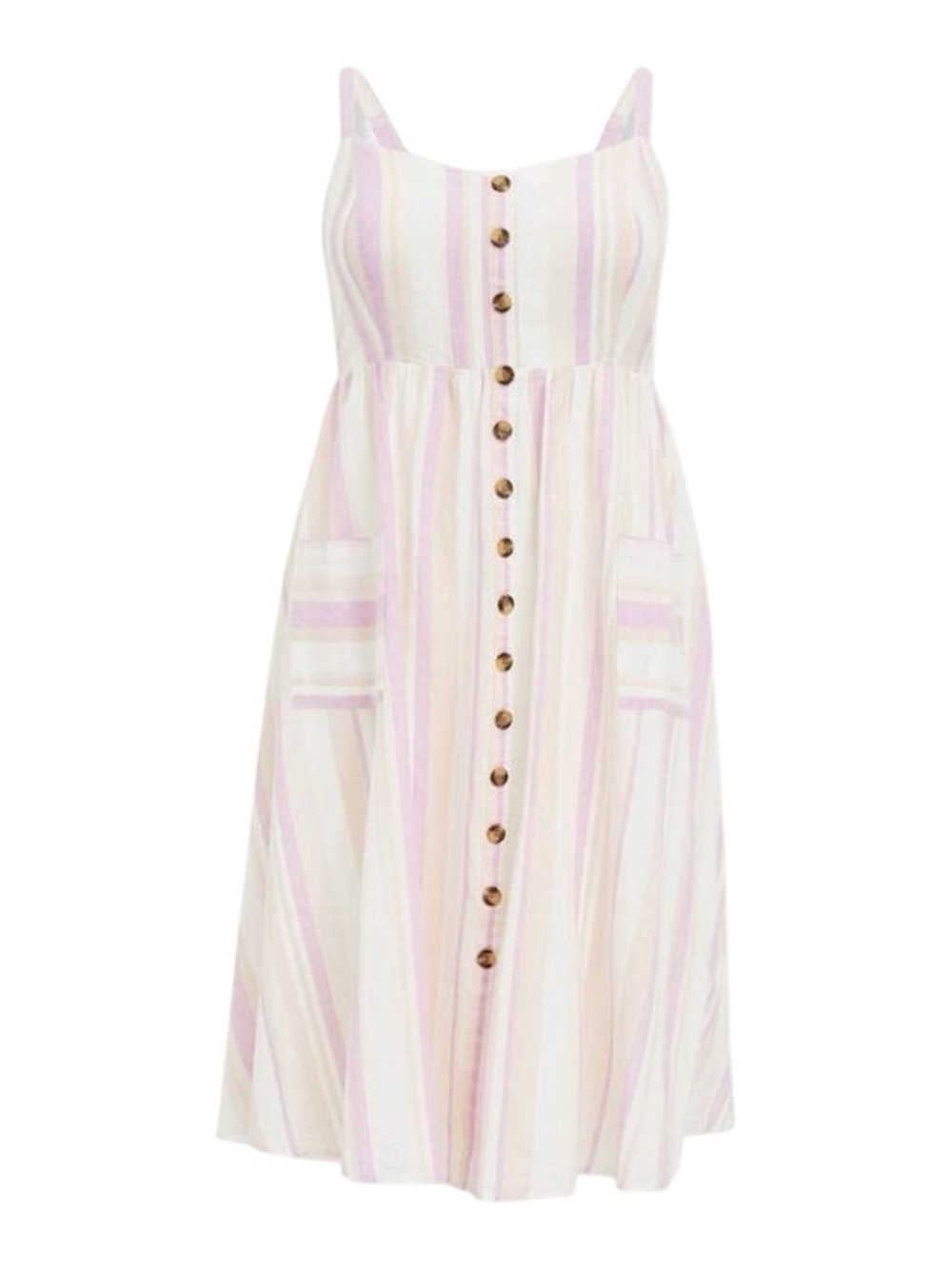 Torrid Pink Stripe Linen Blend Button Front Midi Dress Plus Size 2X - Picture 4 of 9